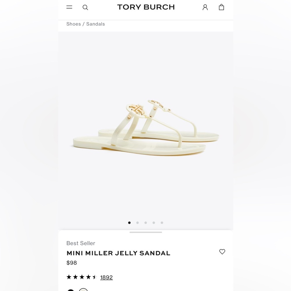Tory Burch Ivory Mini Miller Jelly Sandals